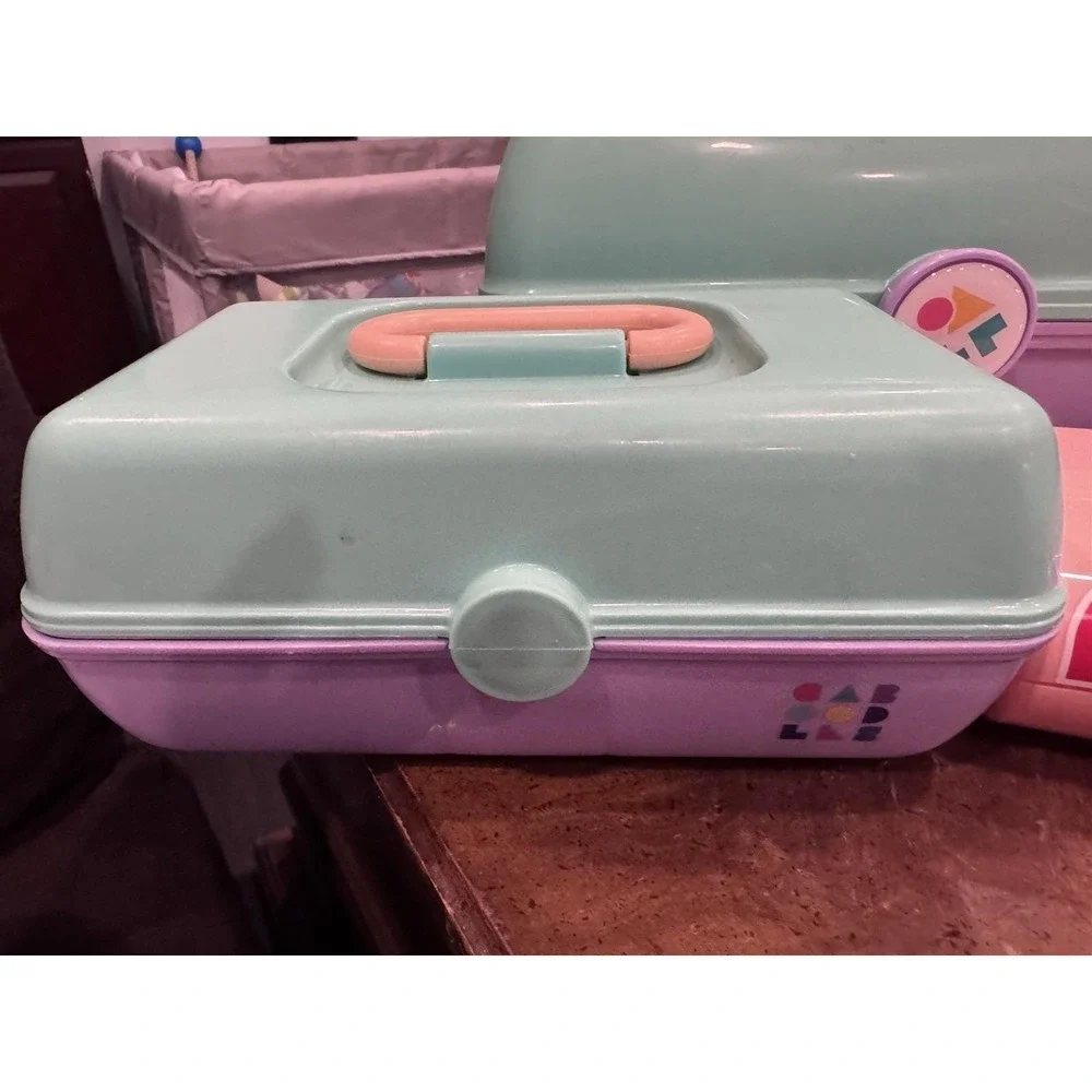 Caboodles 3 Cases Lavender Purple & Mint Green Makeup Organizer Vintage Set Of 3 - Picture 3 of 15